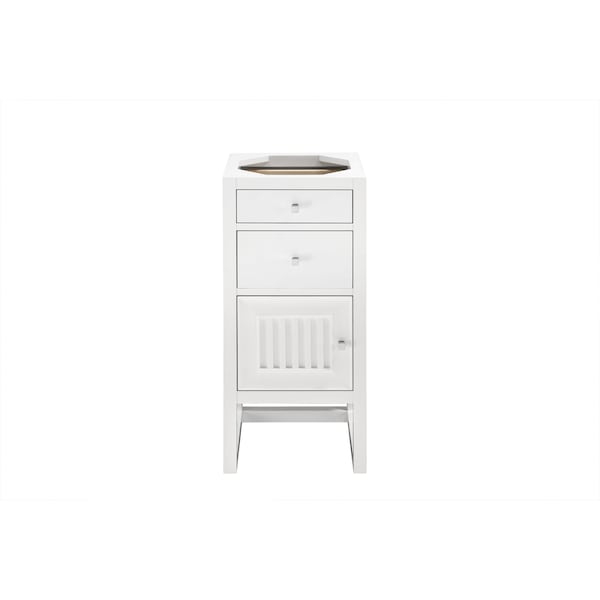 James Martin Vanities Athens 15in Base Cabinet Only w/ Drawers & Left Door, Glossy White E645-B15L-GW - main
